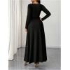 image:imageGORGLITTER Womens Long Sleeve Drop Waist Maxi Dress Elegant Birthday Cocktail Formal Prom Party Wedding Guest DressesBlack