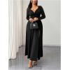 image:imageGORGLITTER Womens Long Sleeve Drop Waist Maxi Dress Elegant Birthday Cocktail Formal Prom Party Wedding Guest DressesBlack