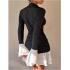 image:imageGORGLITTER Womens Long Sleeve Ruched Dress Color Block Cocktail Birthday Dinner Going Out Mini Dresses Fall TrendyBlack and White