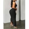 image:imageGORGLITTER Womens Low Back Backless Maxi Dress Open Back Summer Casual Cocktail Going Out Party Prom Long SundressesBlack