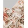 image:imageGORGLITTER Womens Mesh Floral Print Ruffle Dress Slit Thigh Ruched Spaghetti Strap Cami Dresses 2025 VacationBeige Multicolor