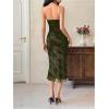 image:imageGORGLITTER Womens Mesh Halter Bodycon Midi Dress Sheer Cut Out Dresses Gothic Party Cocktail Prom Going Out OutfitsArmy Green