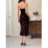 image:imageGORGLITTER Womens Mesh Halter Bodycon Midi Dress Sheer Cut Out Dresses Gothic Party Cocktail Prom Going Out OutfitsRed