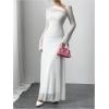 image:imageGORGLITTER Womens Mesh Sheer Bell Long Sleeve Maxi Dress Prom Wedding Guest Dress Slip Party Cocktail Slimming DressesWhite