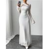 image:imageGORGLITTER Womens Mesh Sheer Bell Long Sleeve Maxi Dress Prom Wedding Guest Dress Slip Party Cocktail Slimming DressesWhite