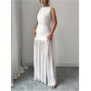 image:imageGORGLITTER Womens Mesh Sheer Halter Maxi Dress Birthday Wedding Guest Dress Ruched Backless Slit Prom Cocktail DressesApricot