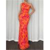 image:imageGORGLITTER Womens One Shoulder Mesh Bodycon Maxi Dress Sexy Prom Formal Sleeveless Bridesmaid Wedding Guest DressesMulticolor