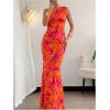 image:imageGORGLITTER Womens One Shoulder Mesh Bodycon Maxi Dress Sexy Prom Formal Sleeveless Bridesmaid Wedding Guest DressesMulticolor