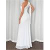 image:imageGORGLITTER Womens One Shoulder Mesh Bodycon Maxi Dress Sexy Prom Formal Sleeveless Bridesmaid Wedding Guest DressesWhite