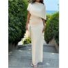 image:imageGORGLITTER Womens Ruched Draped Going Out Bodycon Maxi Dress Sheer Mock Neck Cape Elegant Classy Wedding Guest DressesApricot