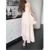 image:imageGORGLITTER Womens Ruched Draped Long Dress Dressy Layered Ruffle Wedding Guest Vacation Maxi Slip DressApricot