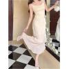 image:imageGORGLITTER Womens Ruched Draped Long Dress Dressy Layered Ruffle Wedding Guest Vacation Maxi Slip DressApricot