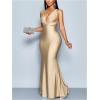 image:imageGORGLITTER Womens Satin Backless Maxi Dress Elegant Fishtail Summer Sexy Cocktail Wedding Guest Prom Party Sun DressesApricot