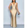 image:imageGORGLITTER Womens Satin Backless Maxi Dress Elegant Fishtail Summer Sexy Cocktail Wedding Guest Prom Party Sun DressesApricot