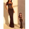 image:imageGORGLITTER Womens Sexy Lace Bodycon Maxi Dresses Sexy Prom Formal Mesh Cut Out Long Cocktail Brunch Dinner Long DressesCoffee
