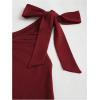 image:imageGORGLITTER Womens Short Flowy Mini Dress Off The Shoulder Ruffle Wedding Guest Cocktail Date Birthday Going Out DressesBurgundy