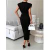 image:imageGORGLITTER Womens Sleeveless Bodycon Midi Dress Elegant Classy V Neck Split Birthday Dinner Cocktail Going Out DressesBlack