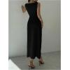 image:imageGORGLITTER Womens Sleeveless Draped Neck Bodycon Maxi Dresses Elegant Classy Wedding Guest Formal Prom Long SundressBlack