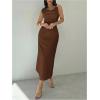 image:imageGORGLITTER Womens Sleeveless Draped Neck Bodycon Maxi Dresses Elegant Classy Wedding Guest Formal Prom Long SundressBrown