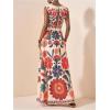 image:imageGORGLITTER Womens Sleeveless Maxi Mexican Dress Floral Boho Garden Party Sundress Wedding Guest Long Tank DressesMulticolor Boho