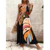 image:imageGORGLITTER Womens Sleeveless V Neck Oversized Maxi Long Dress Boho Bump Friendly Graphic Casual Beach Flowy Sun DressBlack Graphic