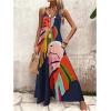 image:imageGORGLITTER Womens Sleeveless V Neck Oversized Maxi Long Dress Boho Bump Friendly Graphic Casual Beach Flowy Sun DressBlue