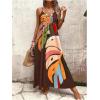 image:imageGORGLITTER Womens Sleeveless V Neck Oversized Maxi Long Dress Boho Bump Friendly Graphic Casual Beach Flowy Sun DressBrown