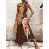 image:imageGORGLITTER Womens Sleeveless V Neck Oversized Maxi Long Dress Boho Bump Friendly Graphic Casual Beach Flowy Sun DressBrown