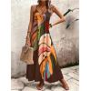 image:imageGORGLITTER Womens Sleeveless V Neck Oversized Maxi Long Dress Boho Bump Friendly Graphic Casual Beach Flowy Sun DressBrown