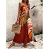 image:imageGORGLITTER Womens Sleeveless V Neck Oversized Maxi Long Dress Boho Bump Friendly Graphic Casual Beach Flowy Sun DressBurgundy