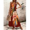 image:imageGORGLITTER Womens Sleeveless V Neck Oversized Maxi Long Dress Boho Bump Friendly Graphic Casual Beach Flowy Sun DressBurgundy