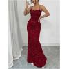 image:imageGORGLITTER Womens Sparkly Maxi Dress Wedding Guest Formal Cocktail Party Backless Cowl Neck Long Bodycon DressesRed