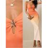 image:imageGORGLITTER Womens Starfish Gradient Bodycon Maxi Dress Spaghetti Straps Casual Summer Vacation Beach Cocktail SundressOrange