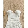 image:imageGORGLITTER Womens Strapless Backless Bodycon Maxi Tube Top Dress Bow Summer Graduation Wedding Guest Cocktail SundressWhite
