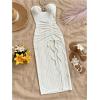 image:imageGORGLITTER Womens Strapless Backless Bodycon Maxi Tube Top Dress Bow Summer Graduation Wedding Guest Cocktail SundressWhite