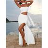 image:imageGORGLITTER Womens Strapless Bodycon Maxi Dresses Off The Shoulder Cut Out Birthday Tube Top Slit Dress with ScarfWhite
