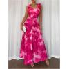 image:imageGORGLITTER Womens Tie Dye Vacation Maxi Dress Summer Party Beach Wedding Guest Prom Sleeveless Flowy Long Sun DressesPink