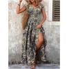 image:imageGORGLITTER Womens Western Cowgirl Vacation Maxi Dresses Outfit Summer Bohemian Boho Short Sleeve Vintage Long SundressBlue