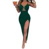 image:imageGORGLITTER Womens Backless Sleeveless Cut Out Bodycon Maxi Dress Slit Elegant Classy Summer Cocktail Party Long DressDark Green
