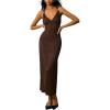 image:imageGORGLITTER Womens Backless Wedding Guest Derby Maxi Dress Birthday Cocktail Summer Vacation Boho Going Out Sun DressesBrown