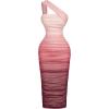 image:imageGORGLITTER Womens Cocktail Party Date Going Out Midi Dresses Mesh Ruched Tie Dye Sleeveless Ombre Bodycon DressesPink