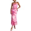 image:imageGORGLITTER Womens Floral Mesh Open Back Fishtail Maxi Dresses Summer Vacation Birthday Wedding Guest Dinner Long DressPink