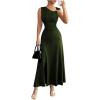 image:imageGORGLITTER Womens Formal Maxi Dress Birthday Wedding Guest Dress Ruched Tank Slip Prom Cocktail Going Out DressesArmy Green
