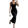 image:imageGORGLITTER Womens Formal Wedding Guest Dress Floral Pearl Maxi Dresses Sleeveless Tank Elegant Cocktail Slimming DressBlack