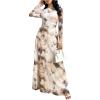 image:imageGORGLITTER Womens Mesh Long Sleeve Maxi Dresses Fall Formal Boho Wedding Guest Prom Cocktail Party Tie Dye Long DressBrown