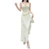 image:imageGORGLITTER Womens Ruched Draped Long Dress Dressy Layered Ruffle Wedding Guest Vacation Maxi Slip DressApricot