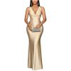 image:imageGORGLITTER Womens Satin Backless Maxi Dress Elegant Fishtail Summer Sexy Cocktail Wedding Guest Prom Party Sun DressesApricot