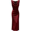 image:imageGORGLITTER Womens Sequin Sparkle Cowl Neck Dresses Split Prom Wedding Guest Cocktail Evening Bodycon Maxi DressBurgundy