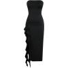 image:imageGORGLITTER Womens Strapless Birthday Bodycon Maxi Dress Ruffle Ruched Formal Dinner Wedding Guest Cocktail DressesBlack