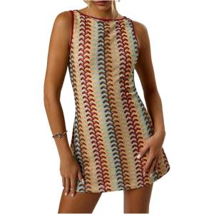 image:imageGORGLITTER Womens Crochet Vacation Summer Mini Dress Sundresses Boho Beach Hawaiian Party Club Graduation Sun DressMulticolor